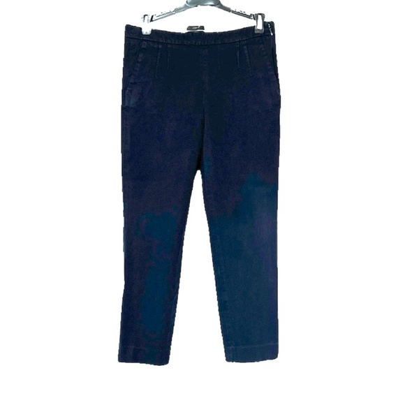 J Crew Martie Blue Stretch Cropped Pants Size 2 - Picture 2 of 14